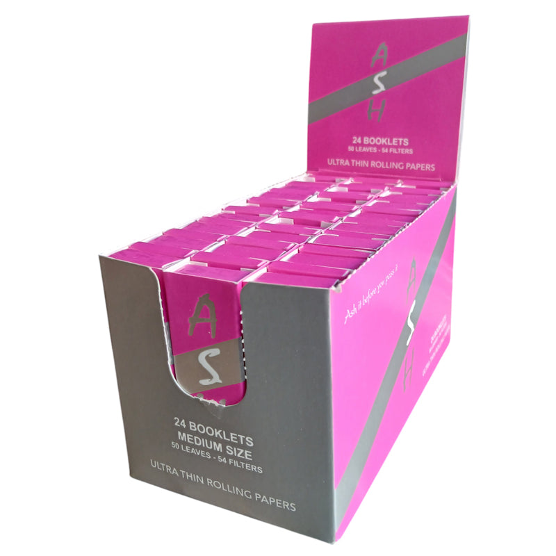Ash 24 Booklets Medium Size Ultra Thin Rolling Papers