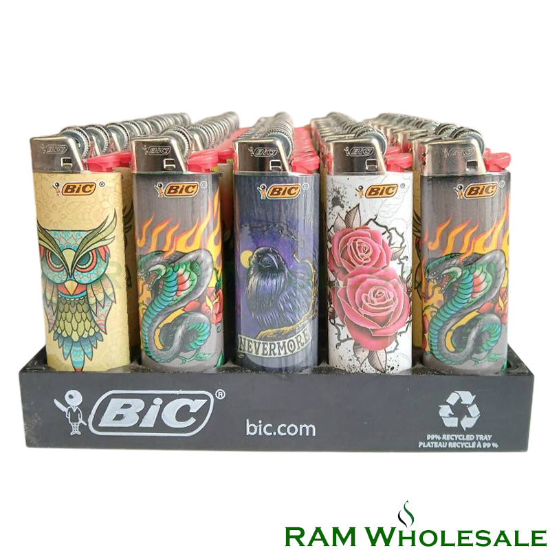 Bic Large Printed Lighters 50pk