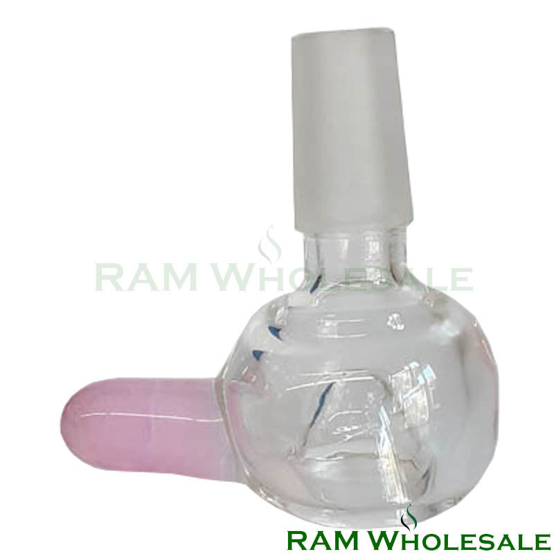 Clear Bowls with Color Handles US Made - Pink