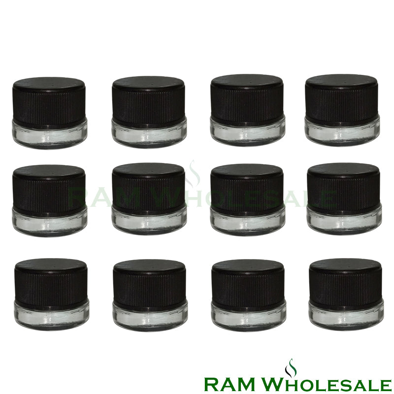 5ml Glass Container Black Top 12pk