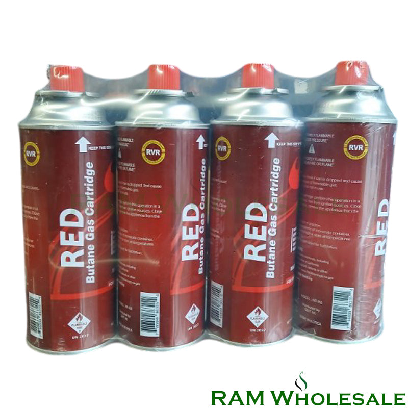 Red Butane Gas Cartridge 4pk