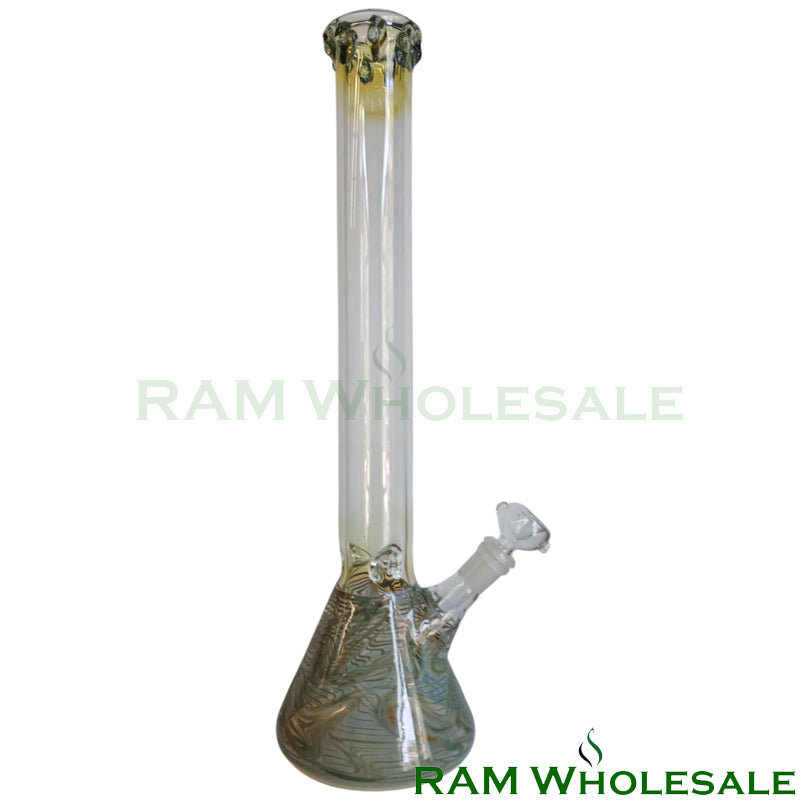 18" Green Beaker Waterpipe with Color on Top - WP18005