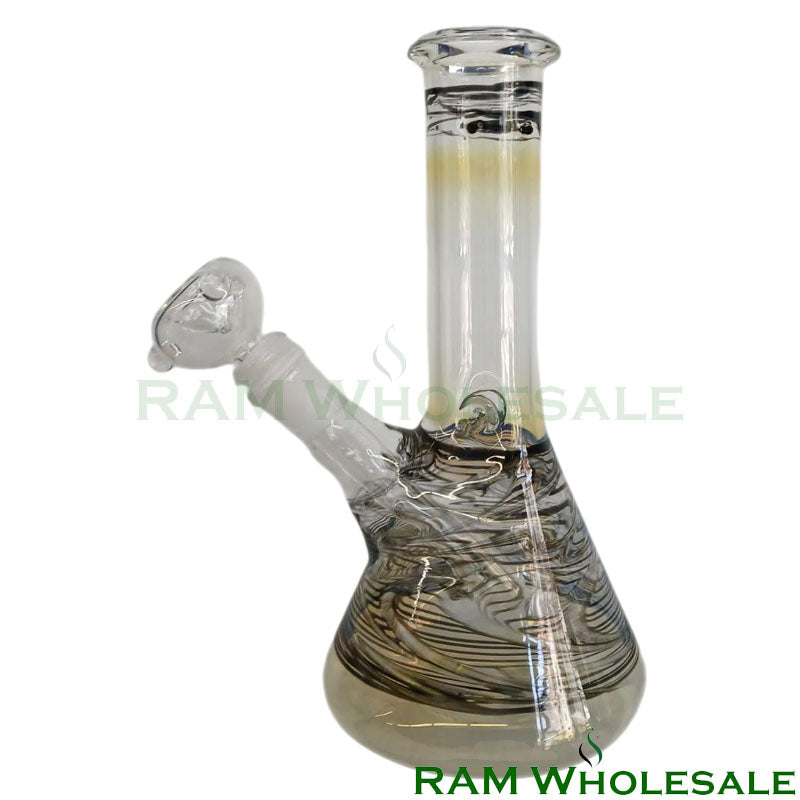 8" Water Pipe with Glass on Glass Joint and Bowl - Black