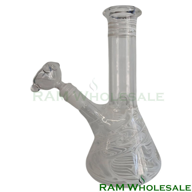8" Water Pipe with Glass on Glass Joint and Bowl - White