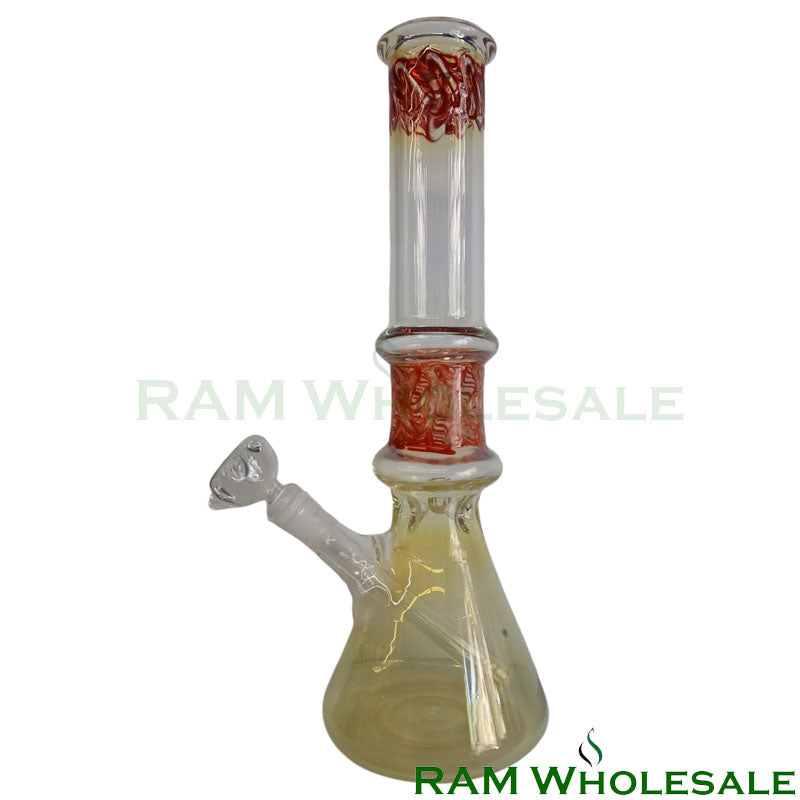 14" Red Double Ring with Glass on Glass Joint and Bowl - WP14002