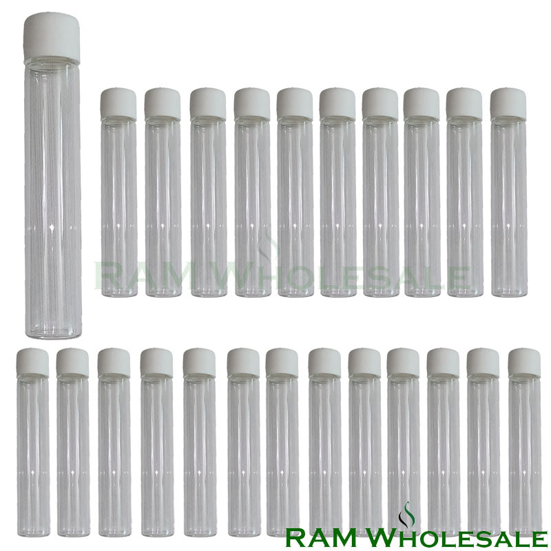 Glass Tube 120mm White Cap 24pk