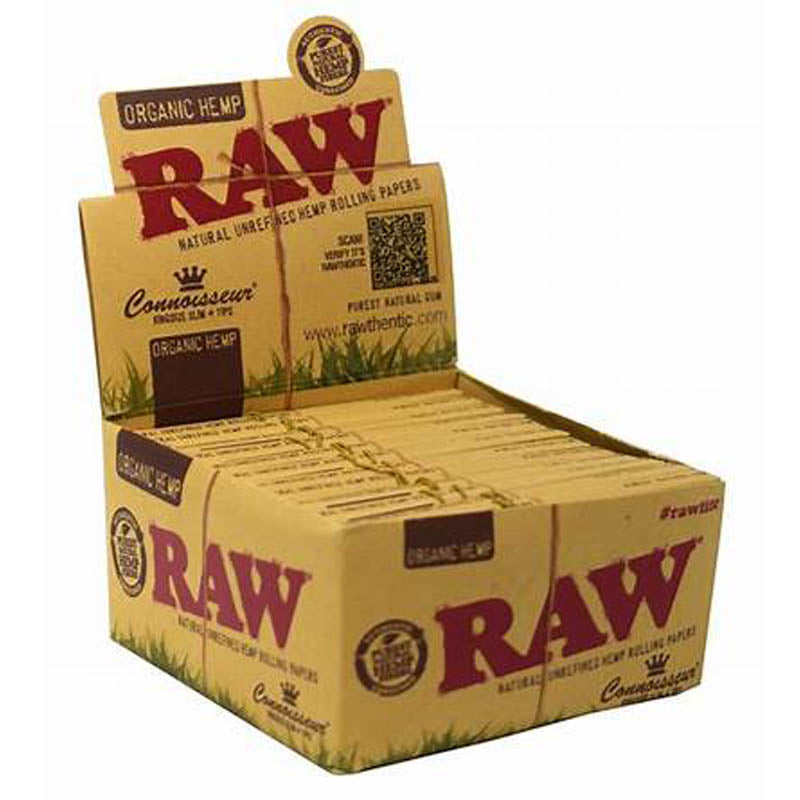 RAW Connoisseur Kingsize Slim Tips Organic Hemp 24 pk