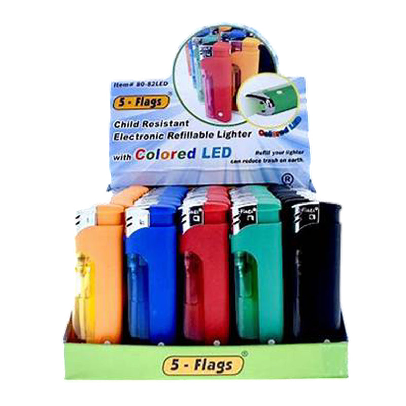 5-Flags Light Up Lighters 50 count