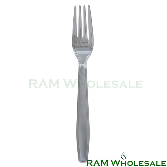Premium Plastic Clear Forks 18/18ct