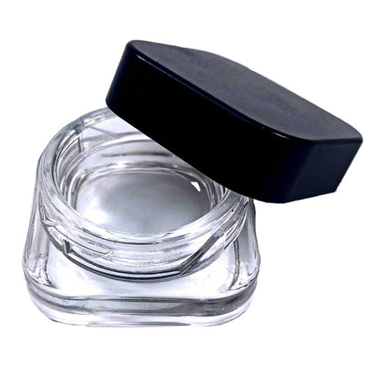 5ml Glass Square Container Black Top 12pk