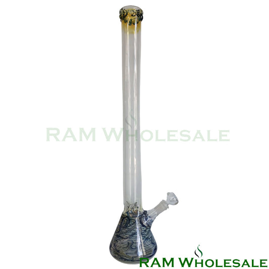 24" Blue Beaker Waterpipe with color on top
