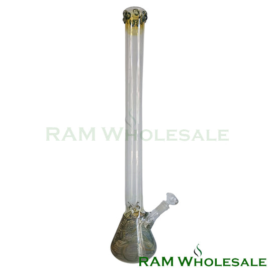 24" Green Beaker Waterpipe with color on top