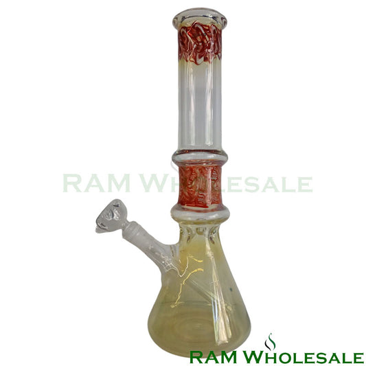 14" Red Double Ring with Glass on Glass Joint and Bowl - WP14002