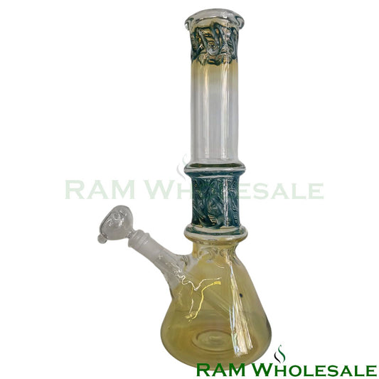 14" Teal Double Ring with Glass on Glass Joint and Bowl - WP14005