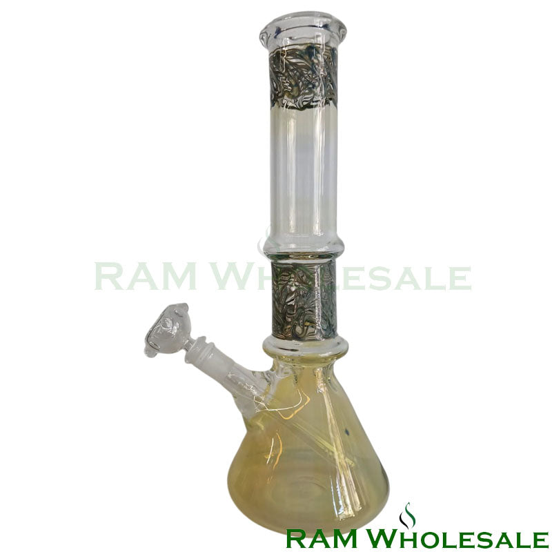 14" Black Double Ring with Glass on Glass Joint and Bowl - WP14007