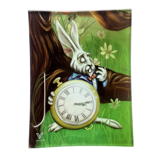 Glass Rolling Tray White Rabbit