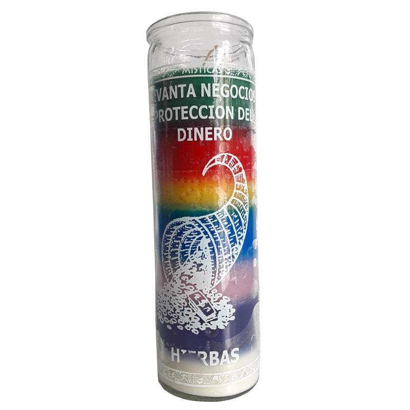 Prayer Candle - Levanta Negocios Proteccion Del Dinero Multicolor