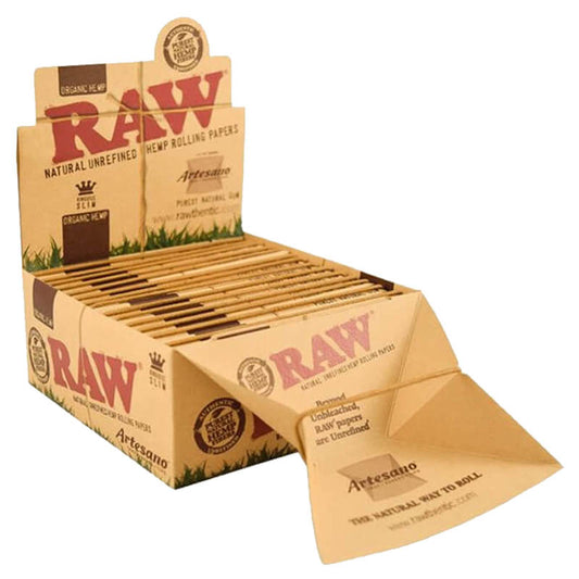 RAW Kingsize Slim Artesano Organic Hemp 15 pk