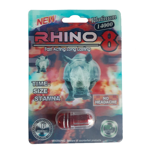 Rhino 8 Platinum 14k Single Pill 24pk per box