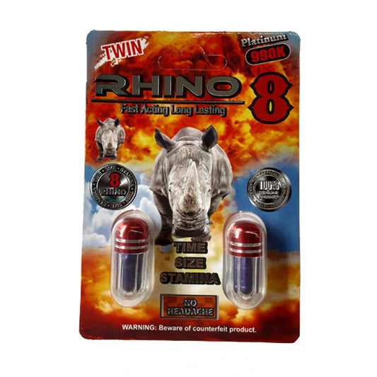 Rhino 8 990k Double Pill 24pk per box