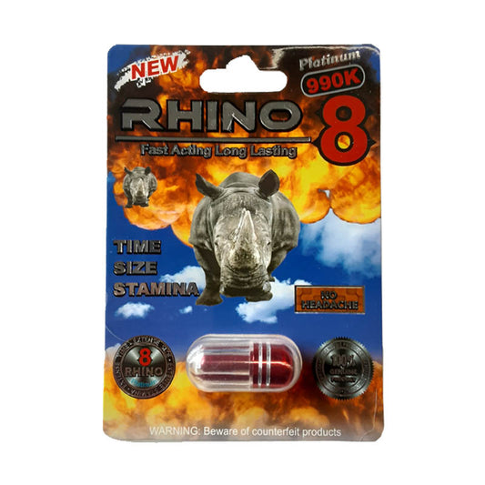 Rhino 8 990k Single Pill 24pk per box